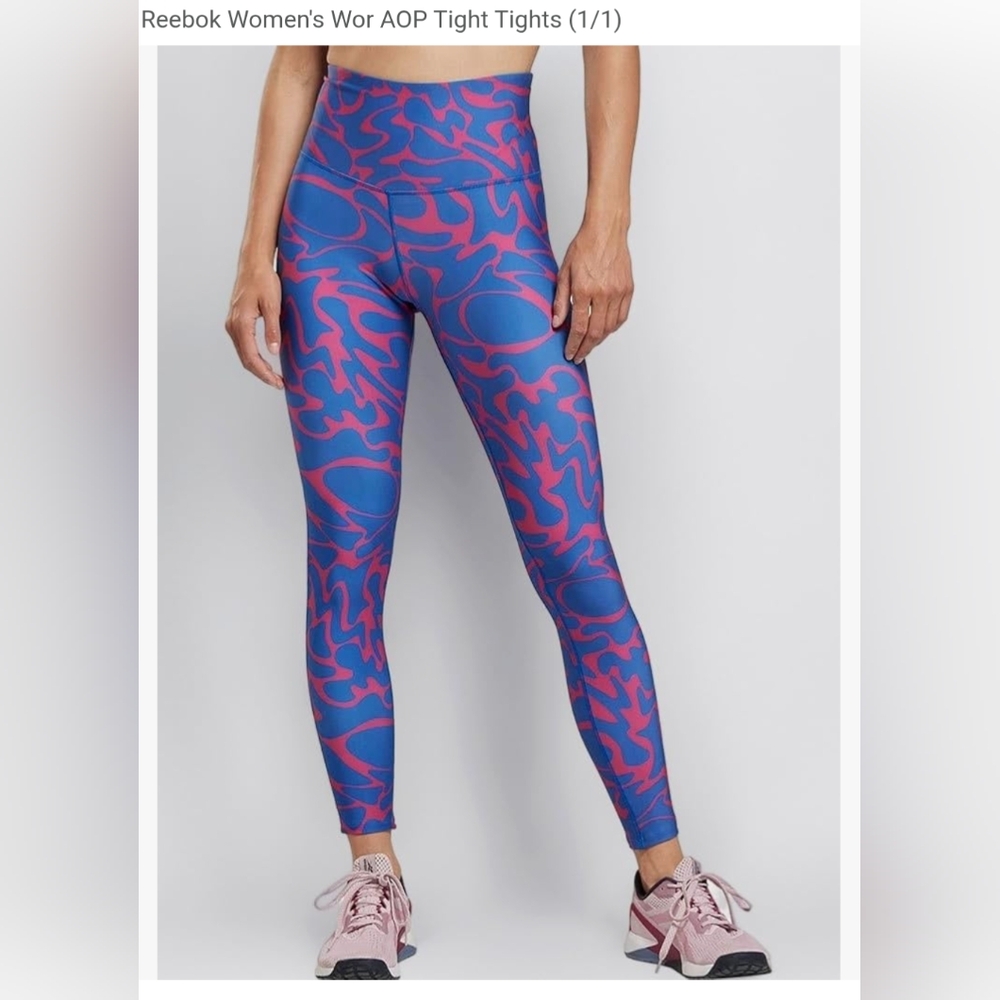Reebok Small Speedwick Blue & Pink Leggings